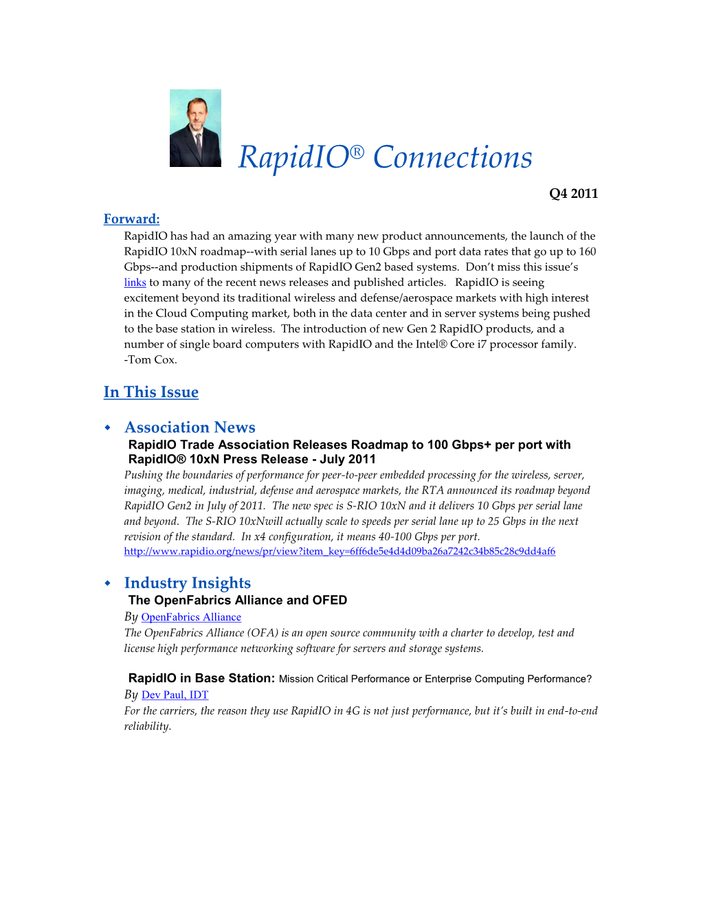 Rapidio® Connections