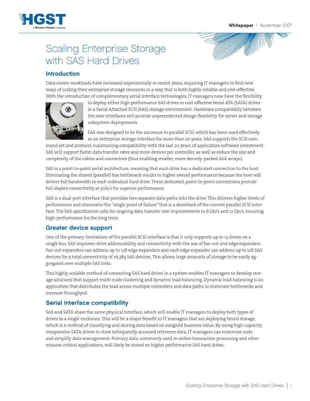 Scaling Enterprise Storage with SAS Hard Drives