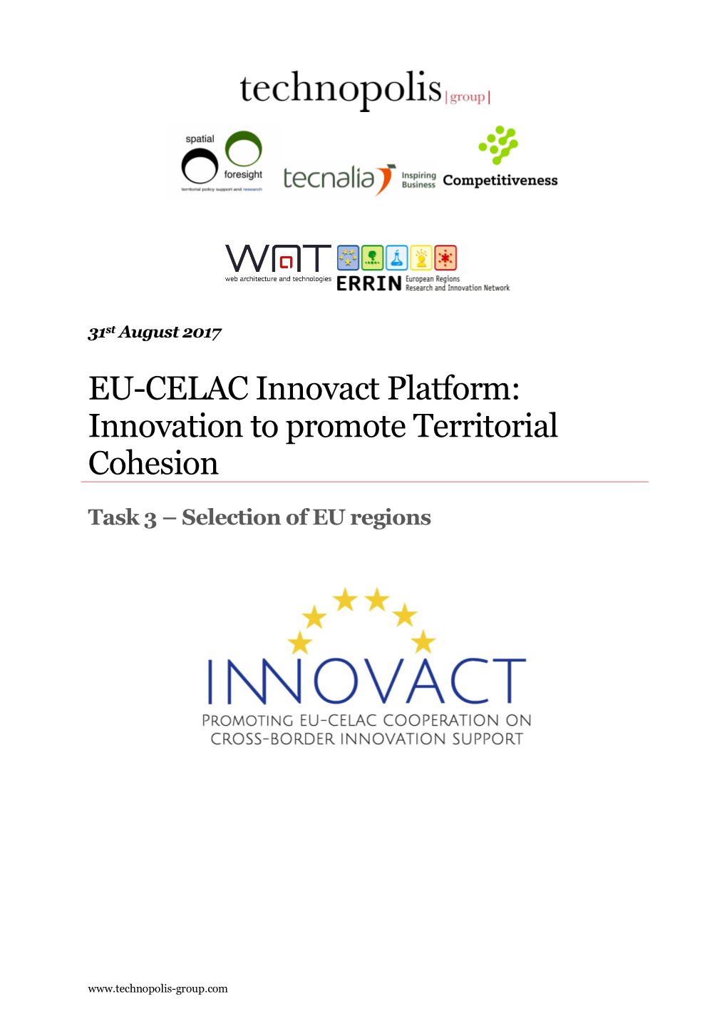 EU-CELAC Innovact Platform: Innovation to Promote Territorial Cohesion 2