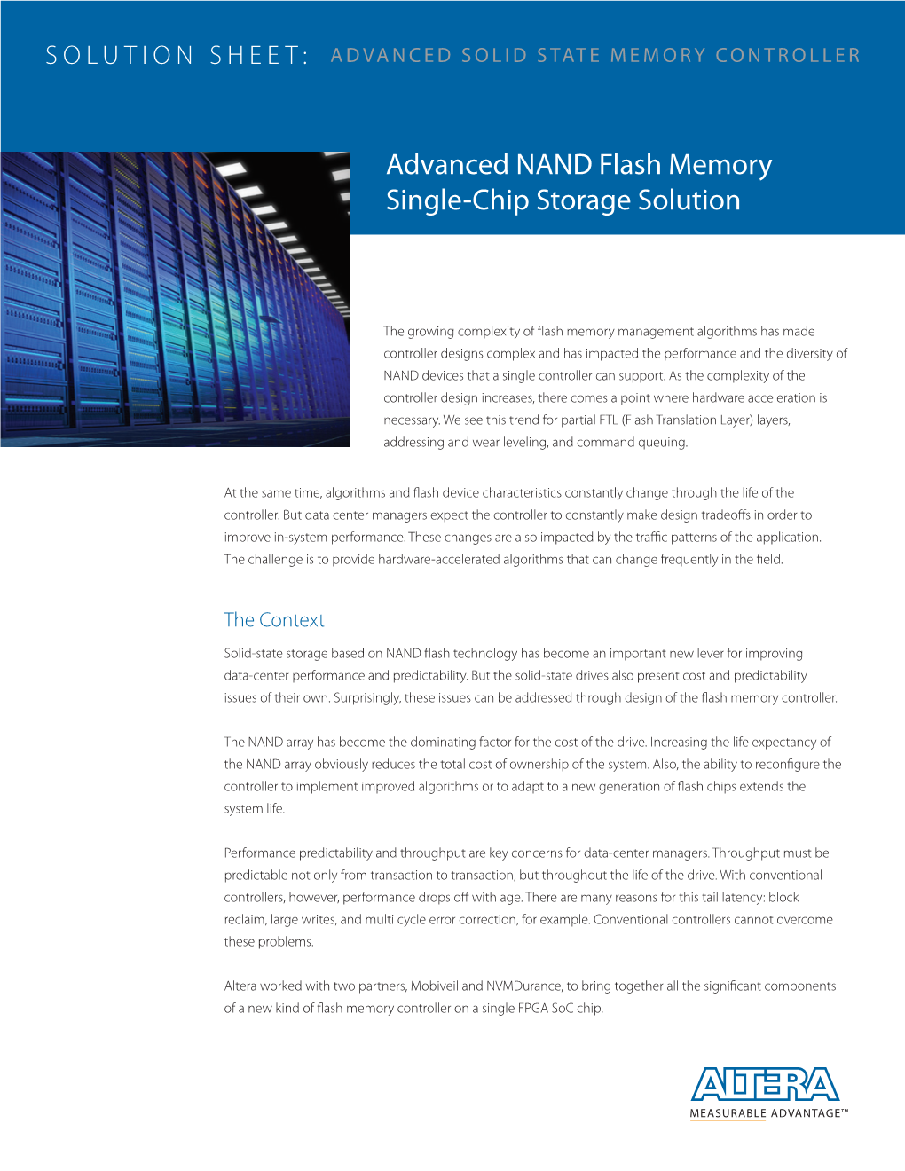 Advanced NAND Flash Memory Single-Chip Storage Solution