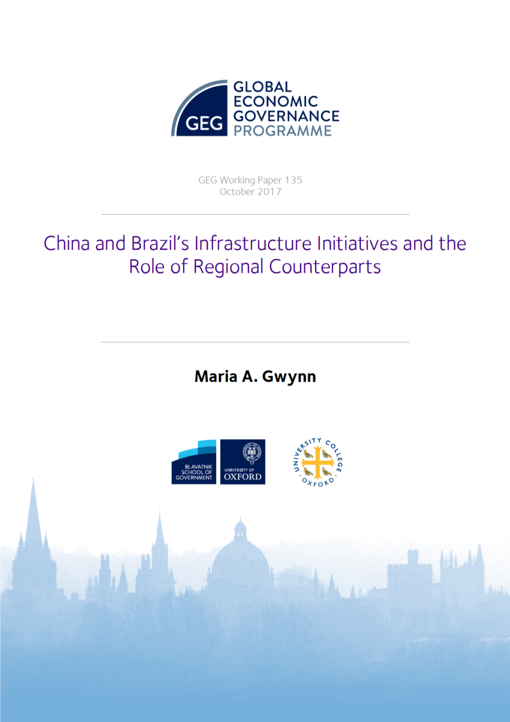 China and Brazil's Infrastructure Initiatives and the Role of Regional Counterparts