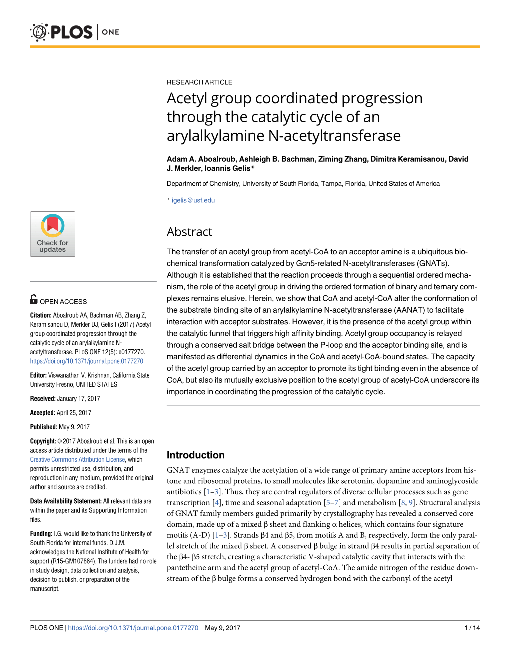 Acetyl Group Coordinated Progression Through the Catalytic Cycle of an Arylalkylamine N-Acetyltransferase