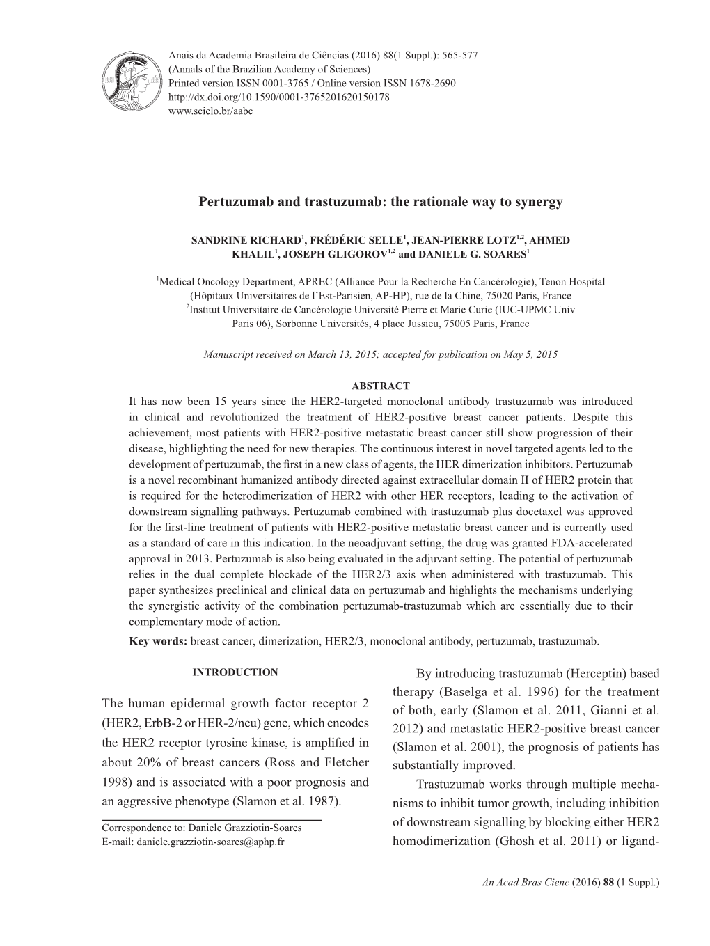 Pertuzumab and Trastuzumab: the Rationale Way to Synergy