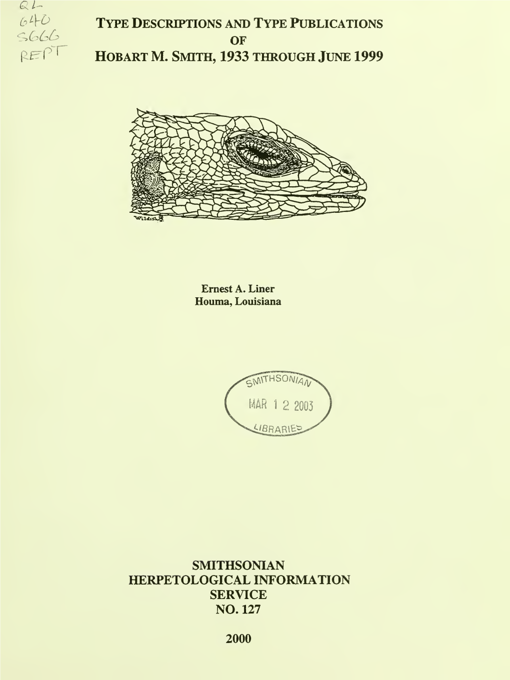 Herpetological Information Service No