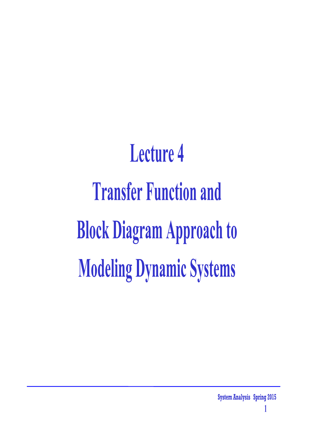 Closed Loop Transfer Function