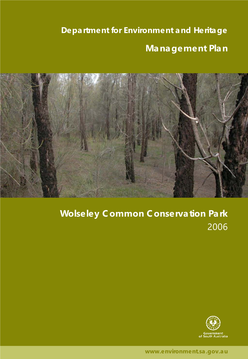 Wolseley Common Conservation Park Management Plan, Adelaide, South Australia’