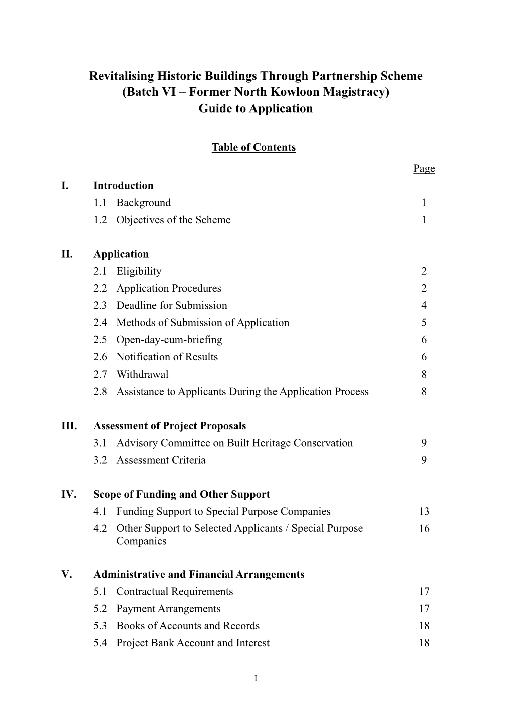 (Batch VI – Former North Kowloon Magistracy) Guide to Application