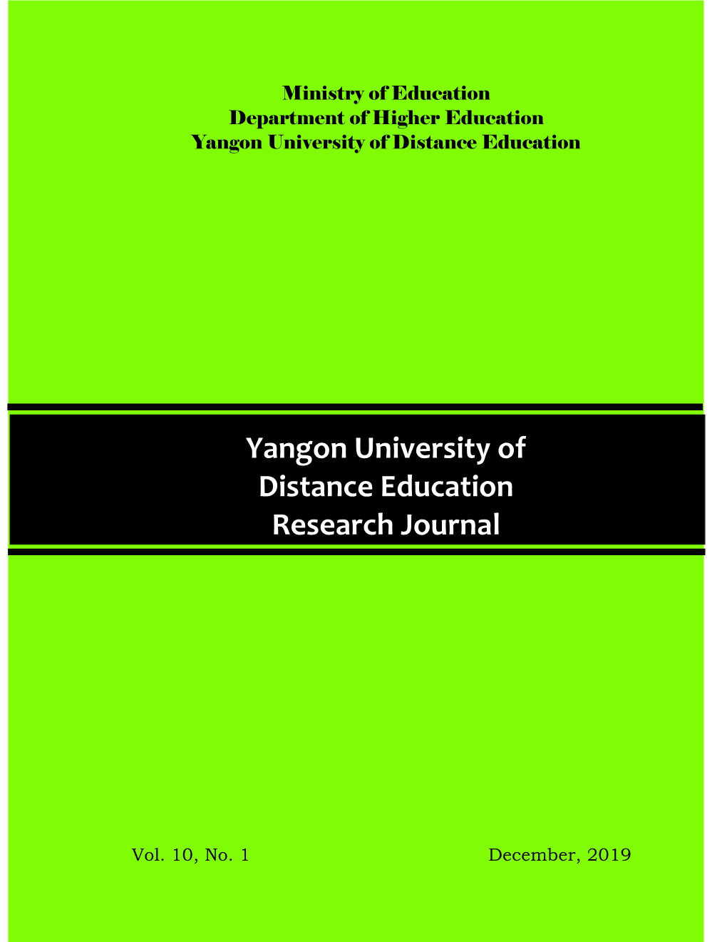 Yangon University of Distance Education Research Journal