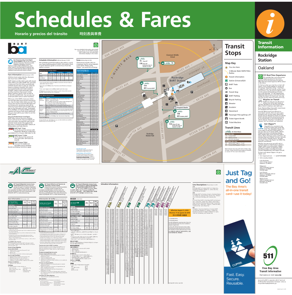 Transit Information Rockridge Station Oakland