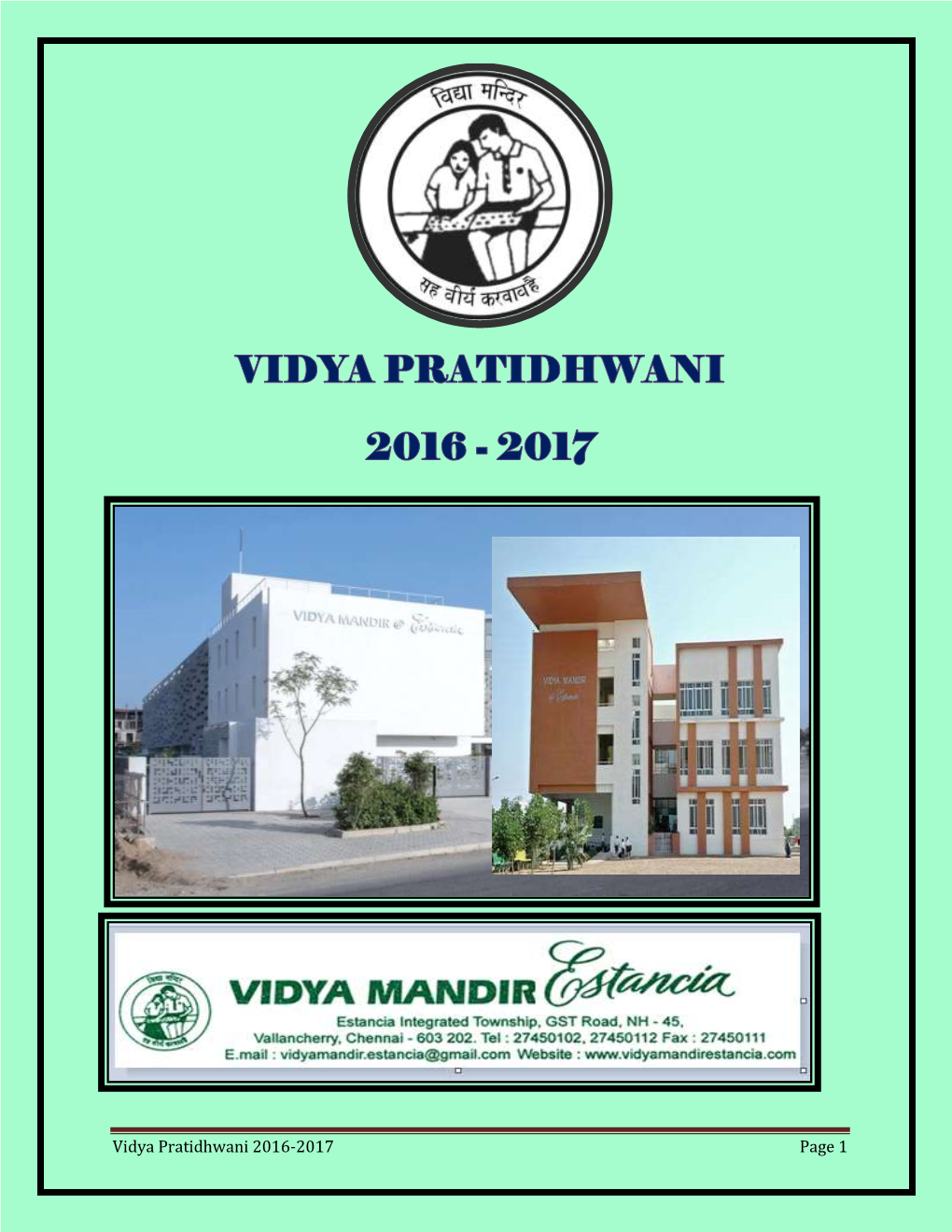 Vidya Pratidhwani 2016-2017 Page 1