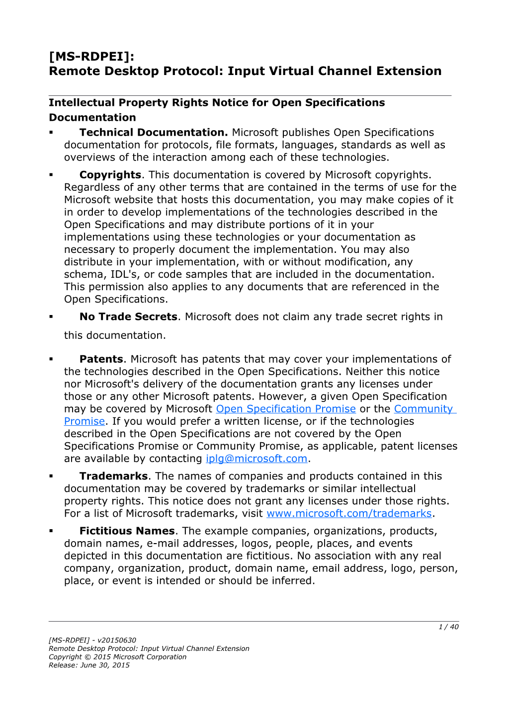 Remote Desktop Protocol: Input Virtual Channel Extension