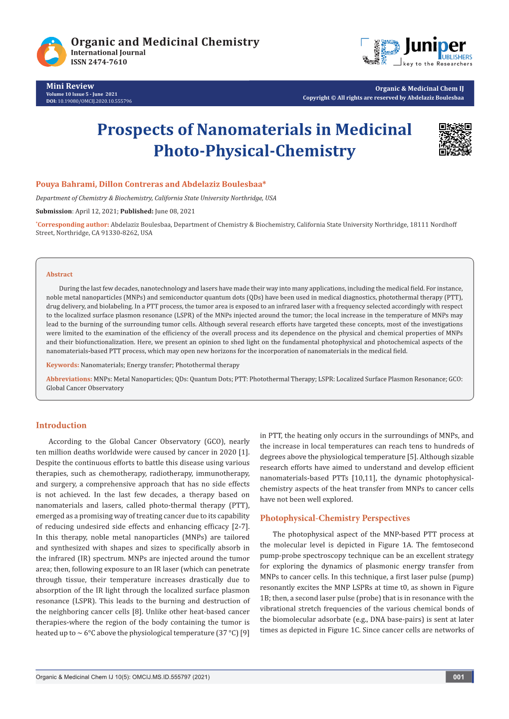 Prospects of Nanomaterials in Medicinal Photo-Physical-Chemistry