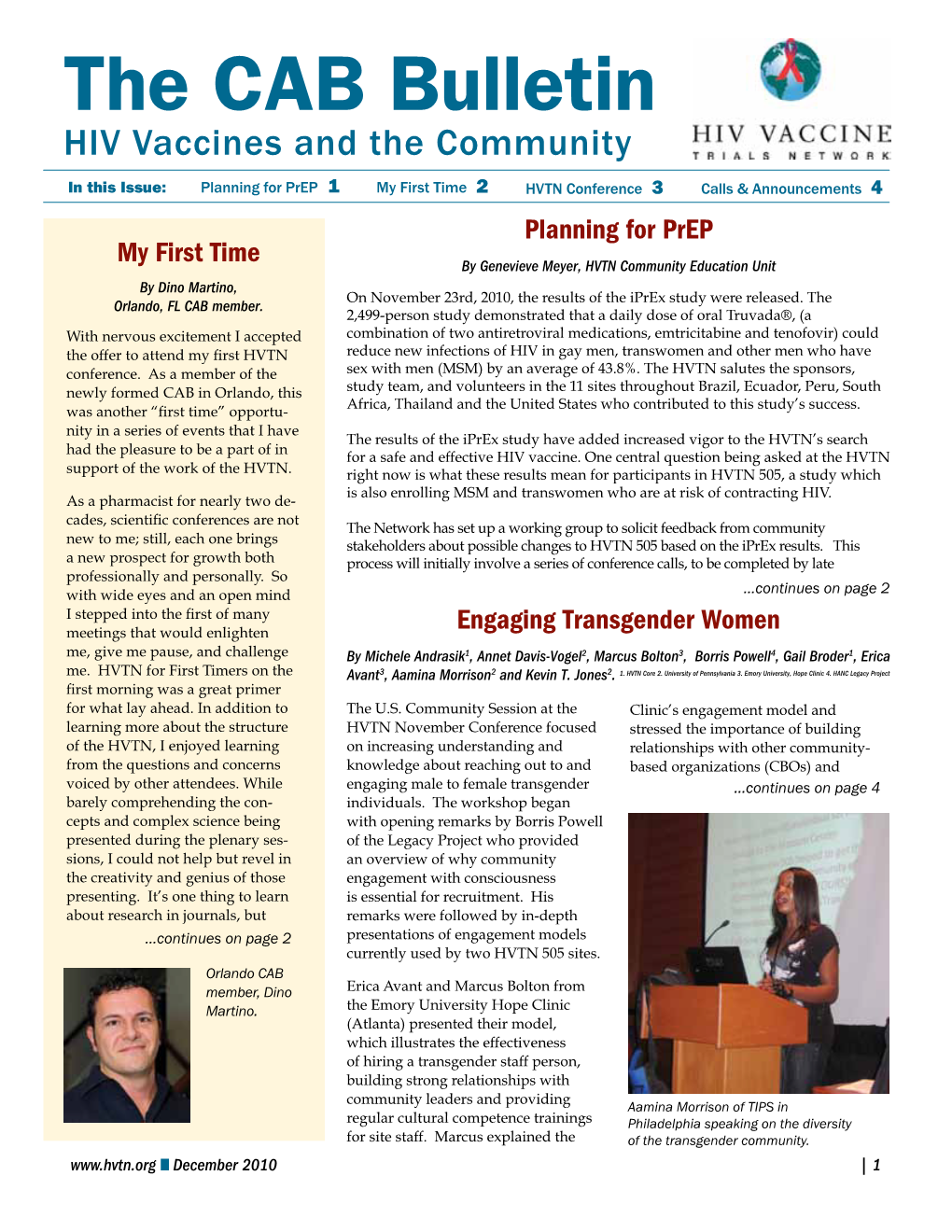 The CAB Bulletin HIV Vaccines and the Community