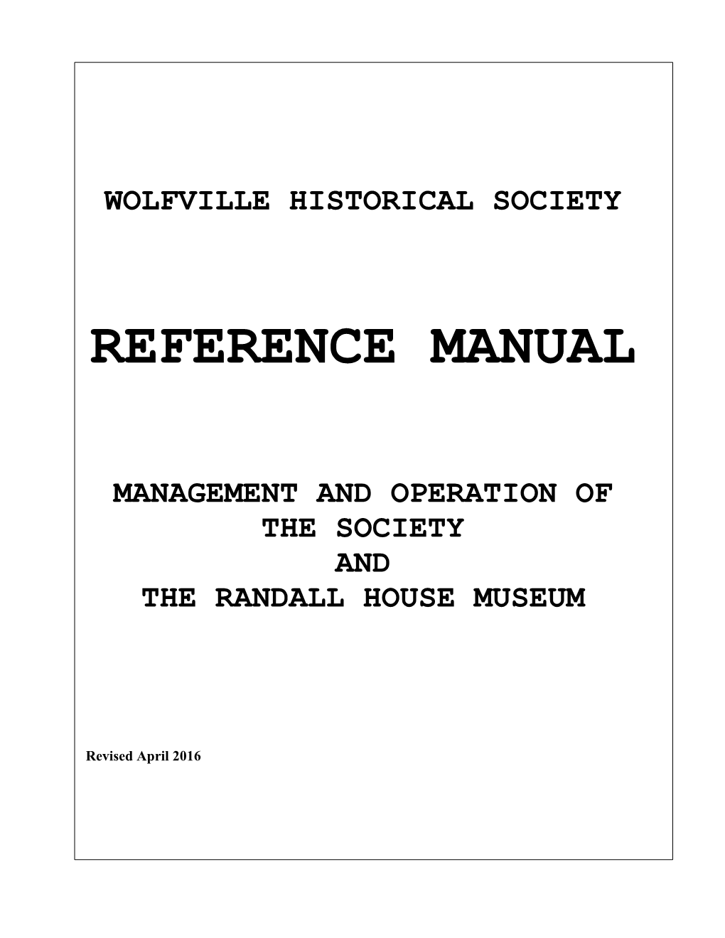 Reference Manual