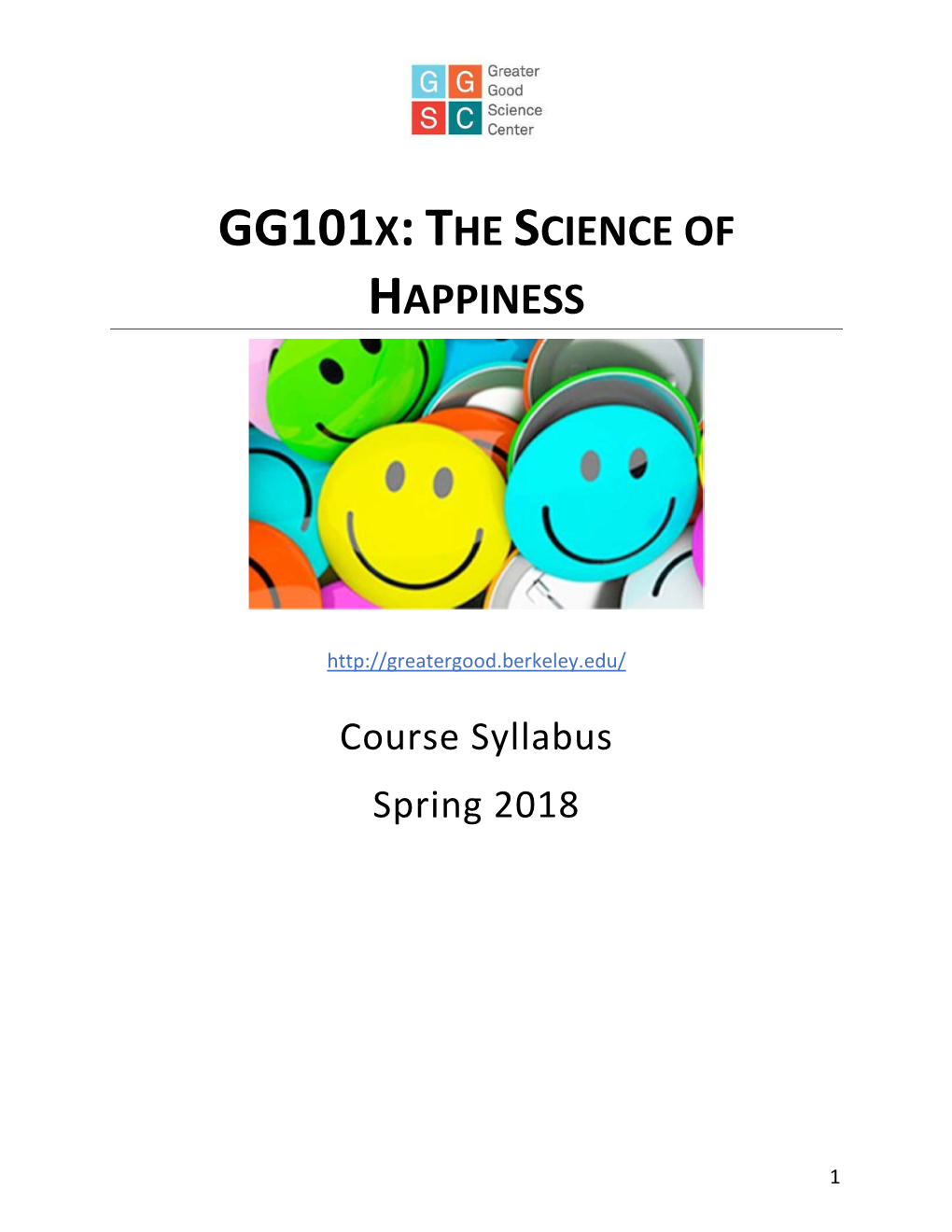 GG101X: Syllabus