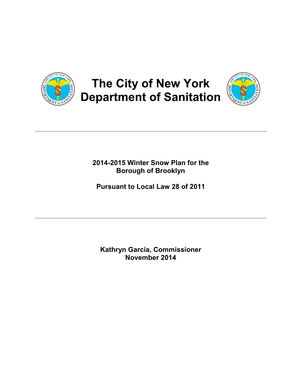 The City of New York Department of Sanitation