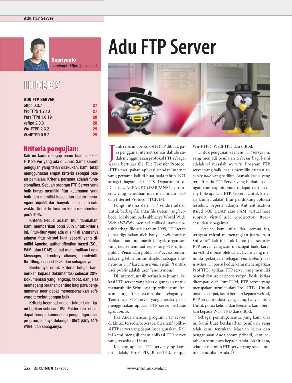 Adu FTP Server Adu FTP Server Supriyanto Supriyanto@Infolinux.Co.Id IINDENDEKKSS