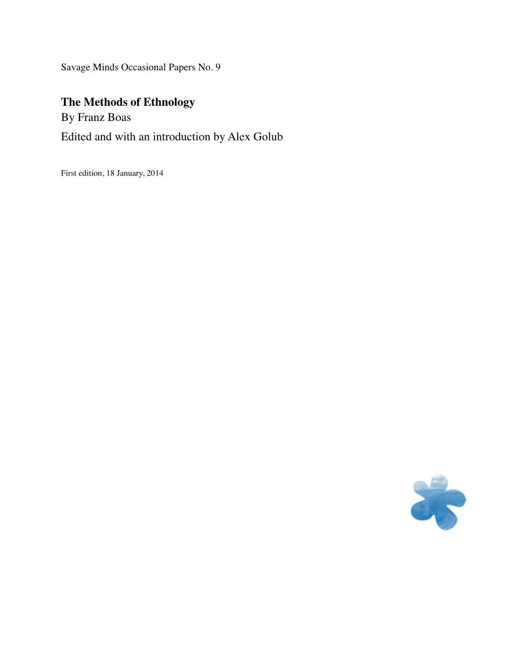 SM 9 the Methods of Ethnology