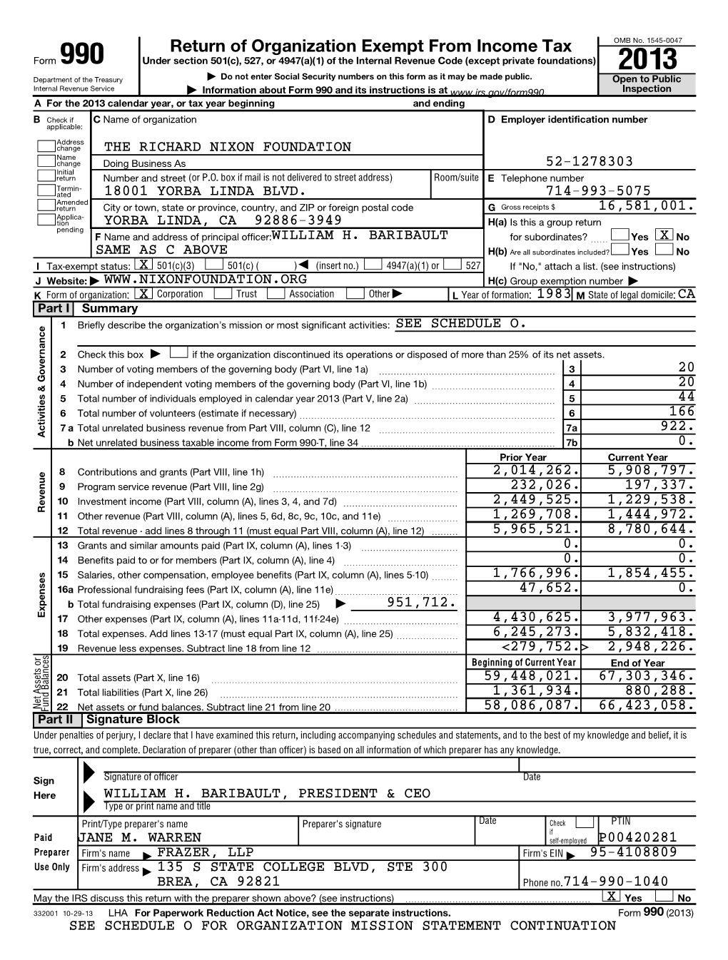 Return of Organization Exempt from Income Tax OMB No