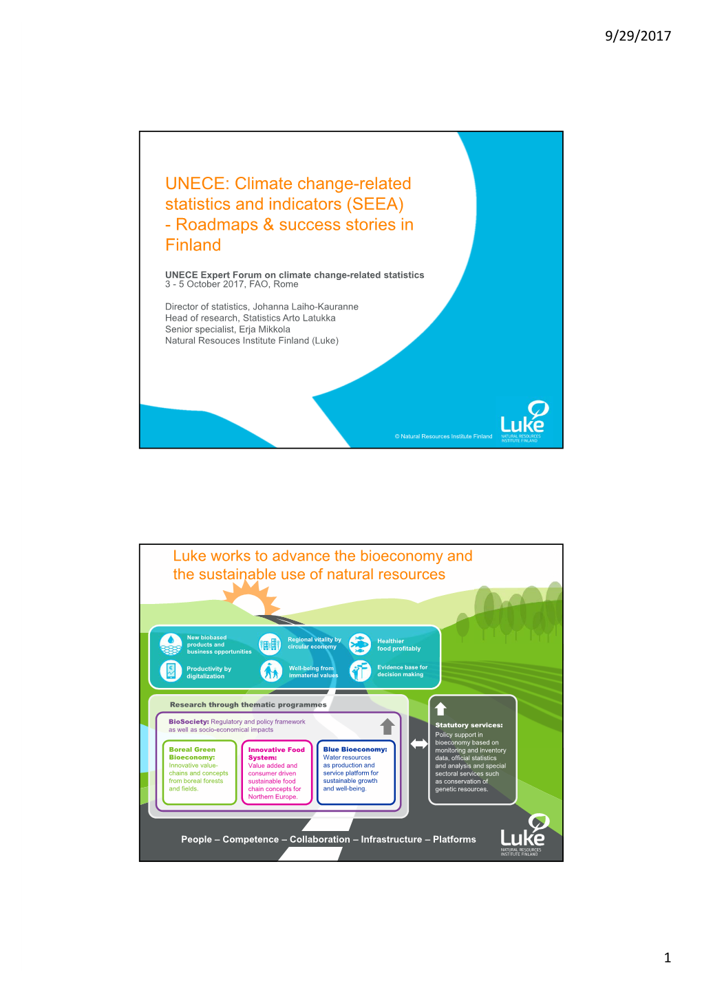 Climate Change-Related Statistics and Indicators (SEEA) - Roadmaps & Success Stories in Finland