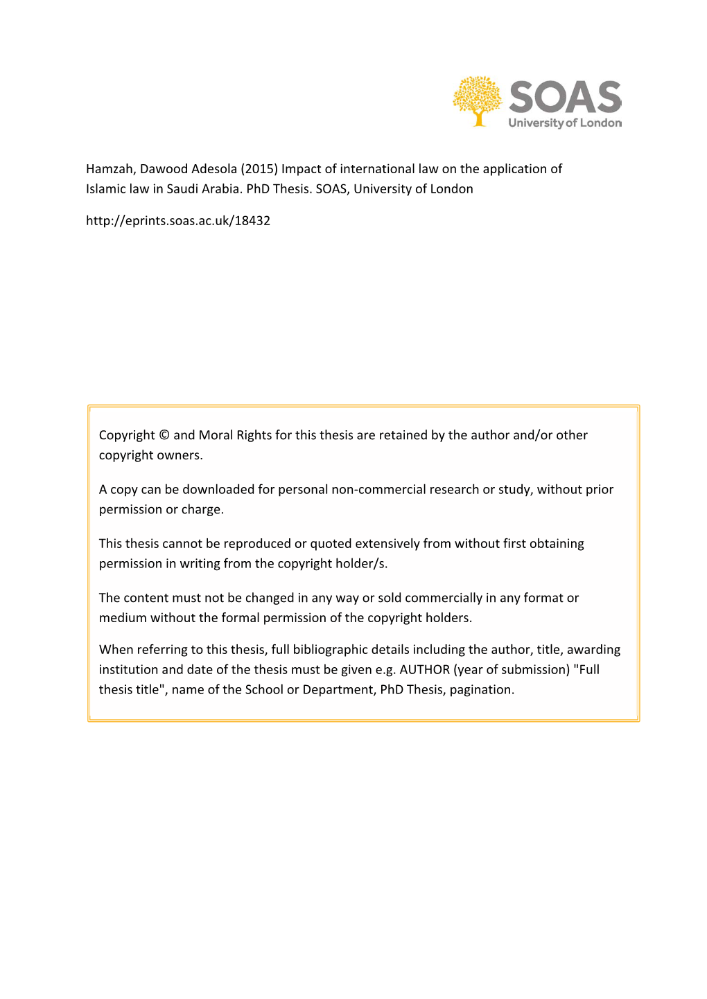 Impact of International Law on the Application of Islamic Law in Saudi Arabia