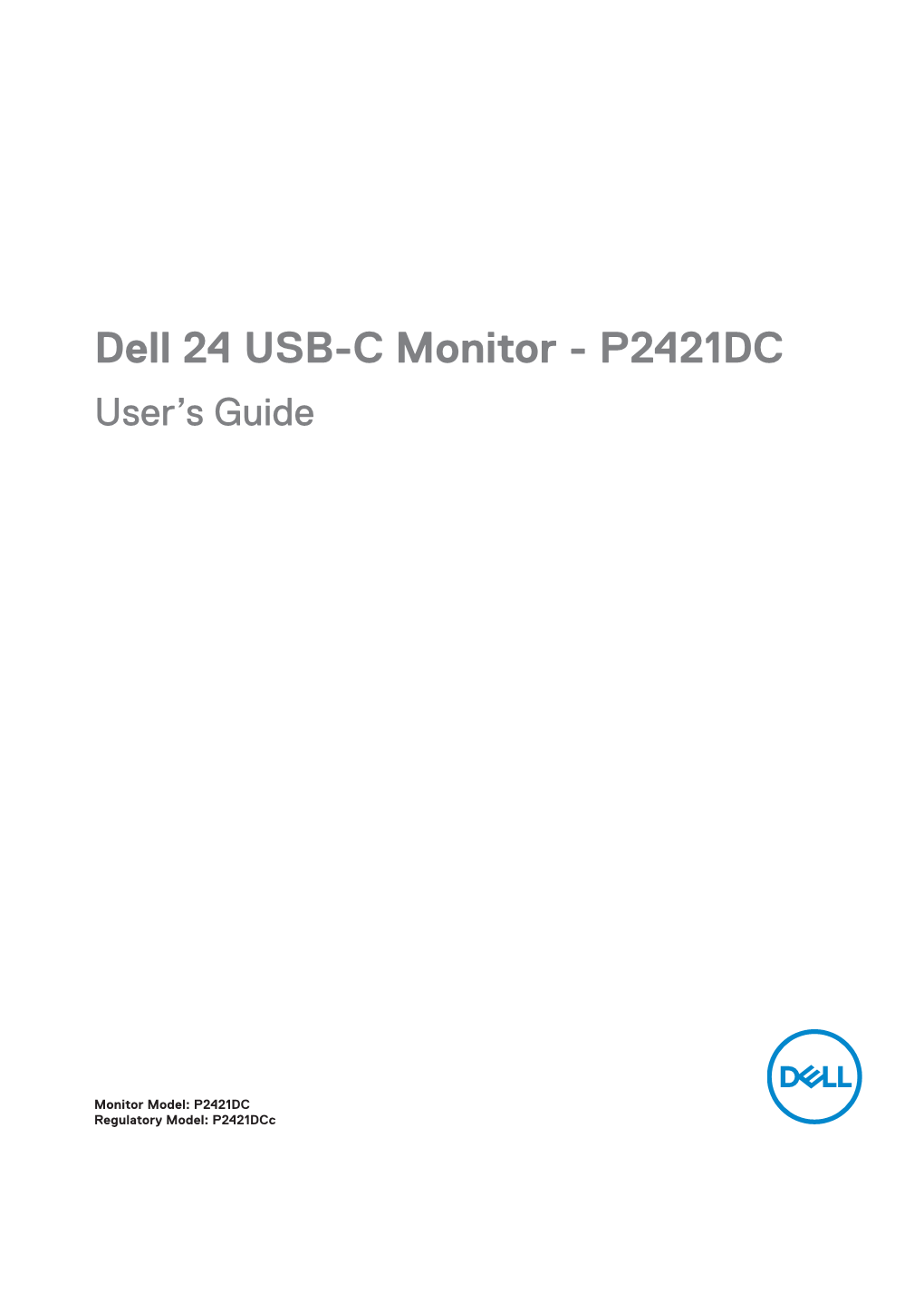 Dell 24 USB-C Monitor - P2421DC User’S Guide