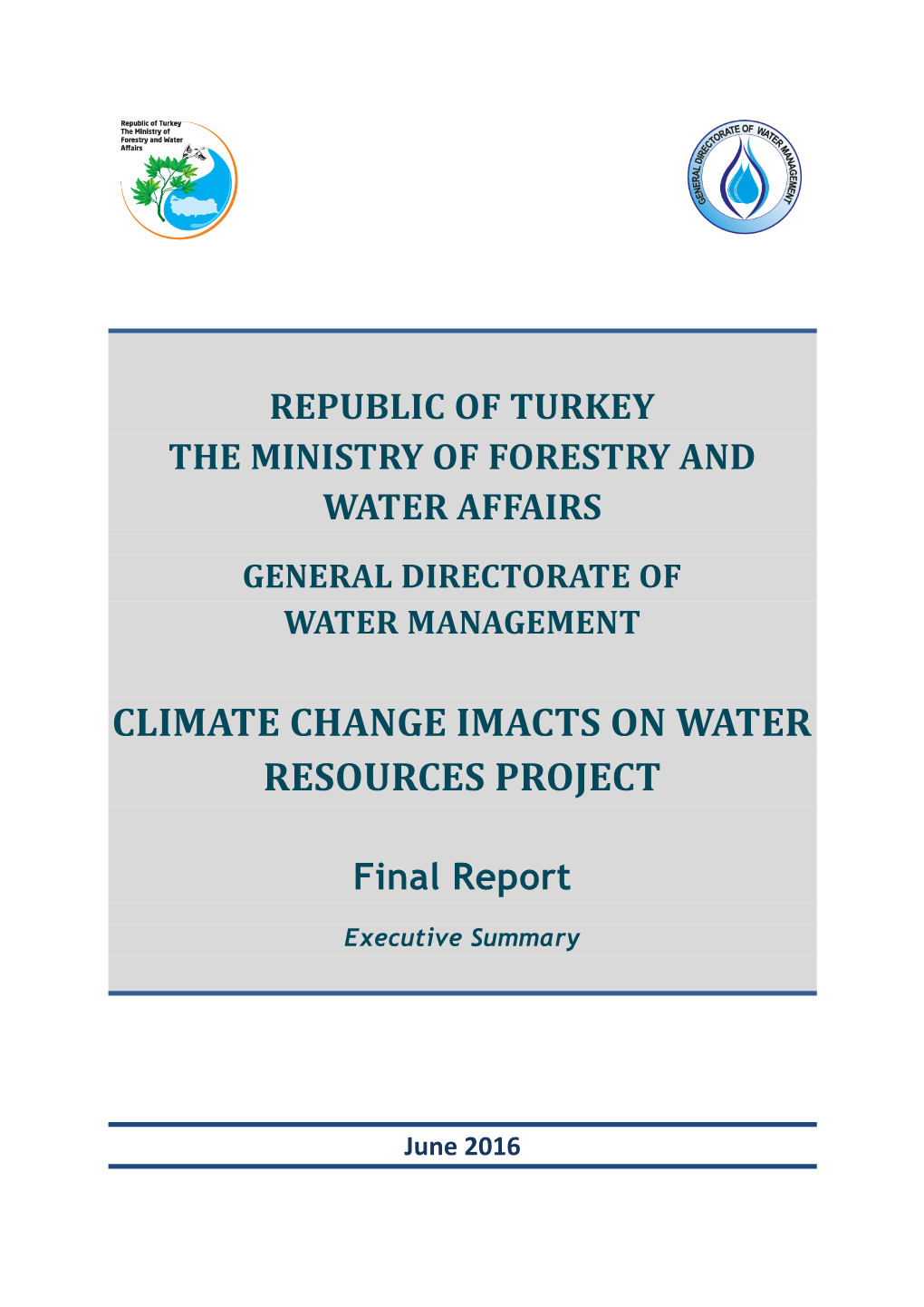 Climate Change Imacts on Water Resources Project