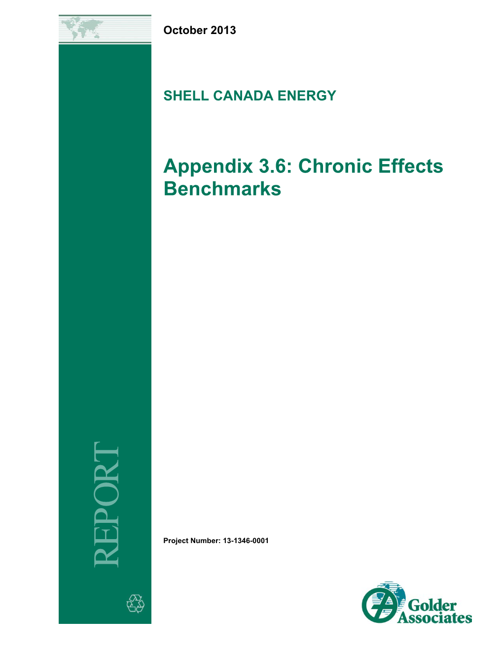 Appendix 3.6: Chronic Effects Benchmarks