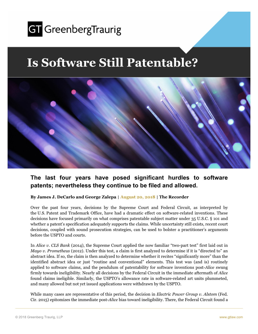 Is Software Still Patentable?