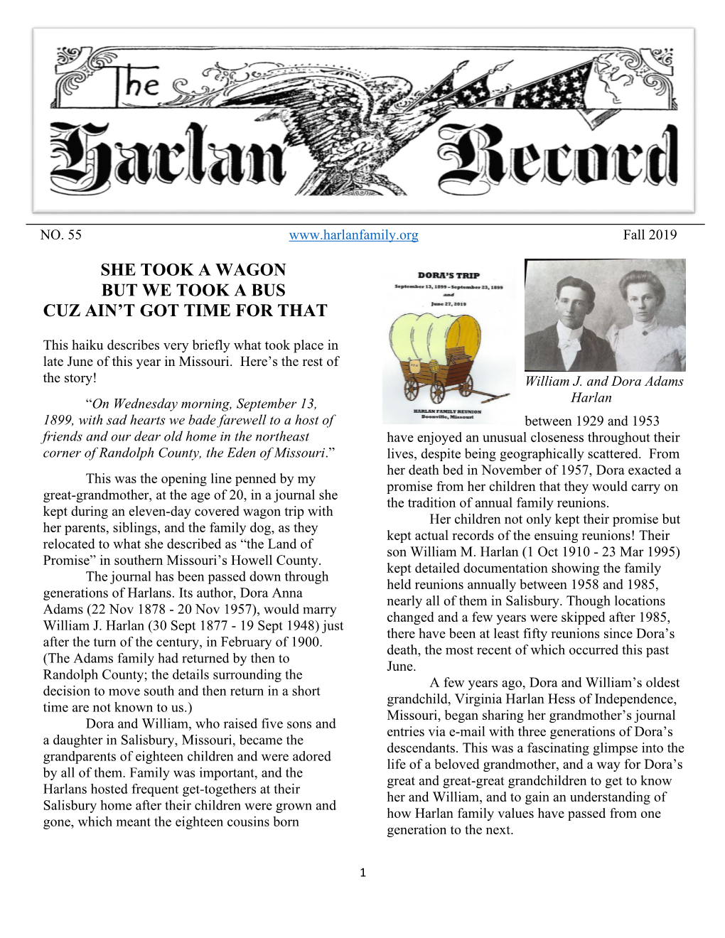 Harlan Record No. 55, Fall 2019