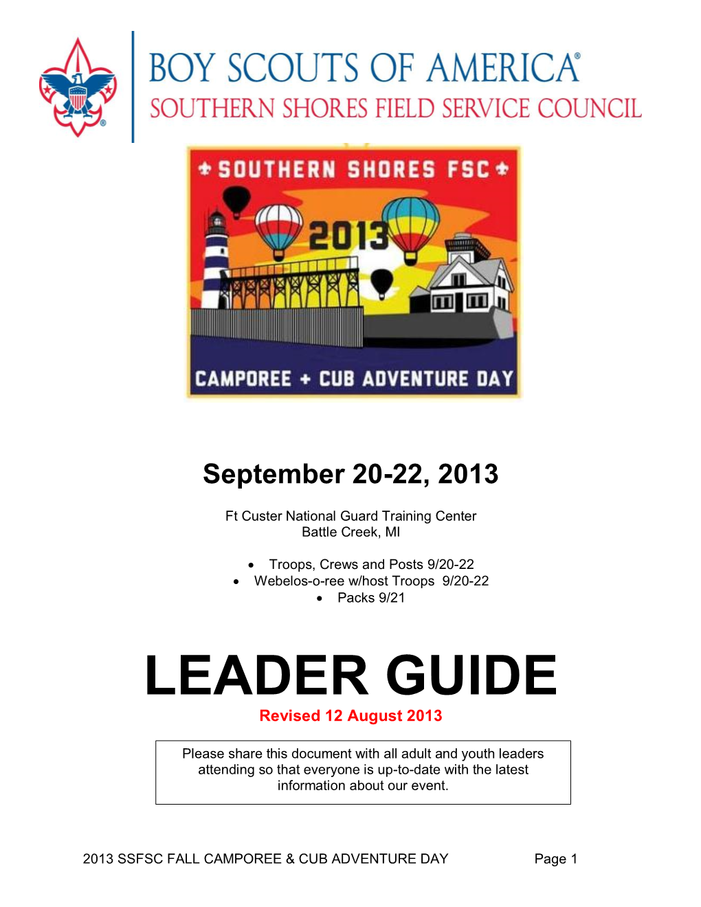 LEADER GUIDE Revised 12 August 2013