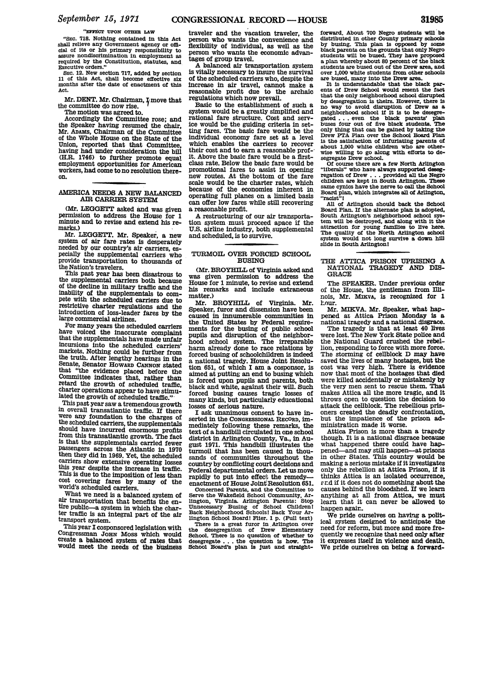 September 15, 1971 CONGRESSIONAL RECORD -HOUSE 31985 