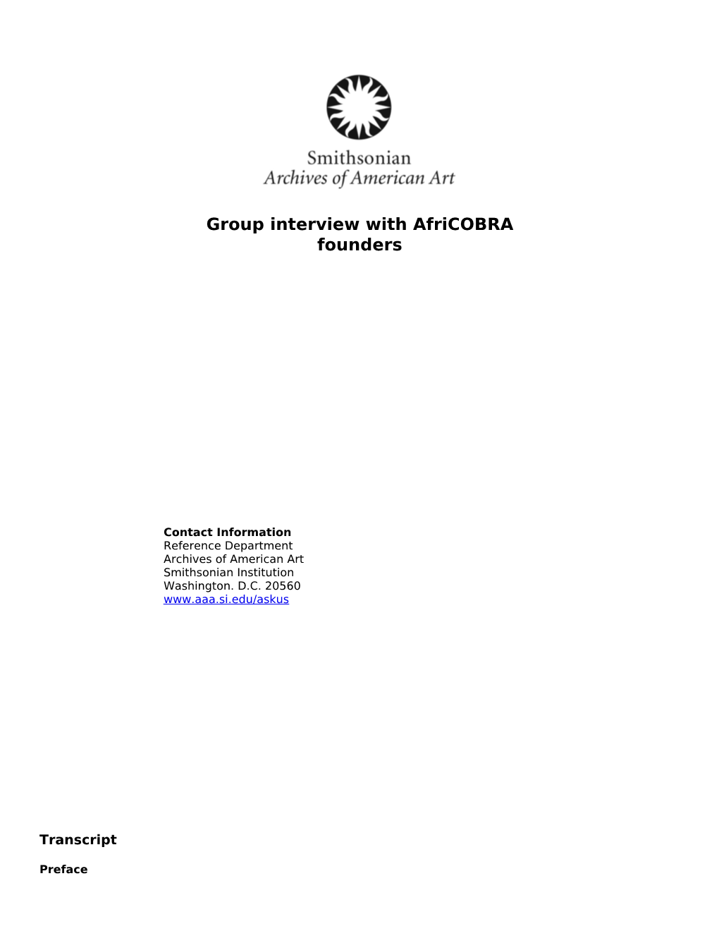Group Interview with Africobra Founders