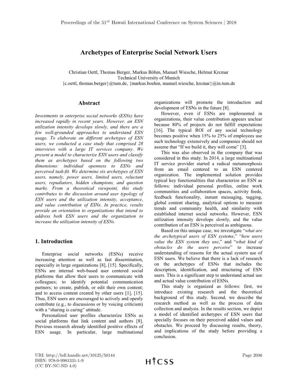 Archetypes of Enterprise Social Network Users