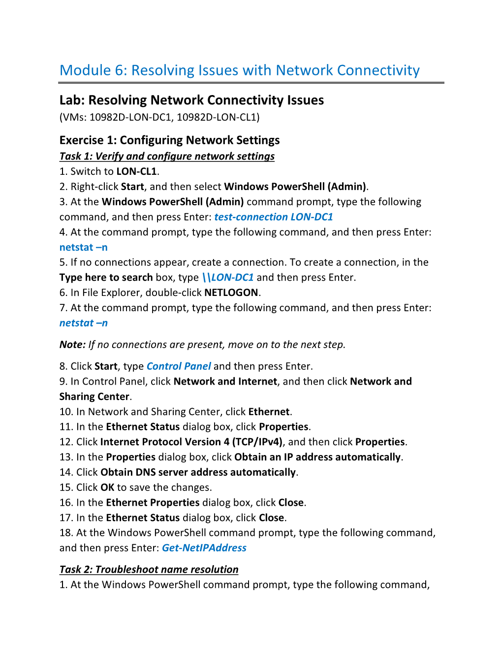 Resolving Issues with Network Connectivity