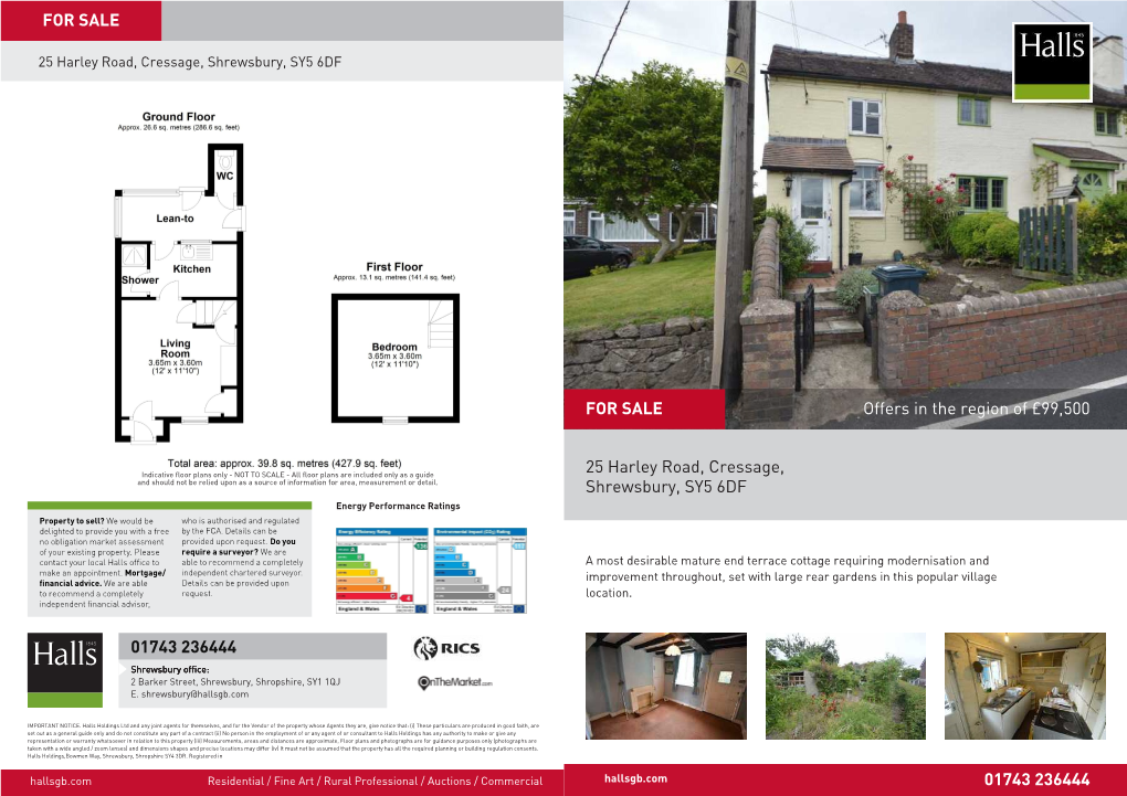 Offers in the Region of £99,500 25 Harley Road, Cressage