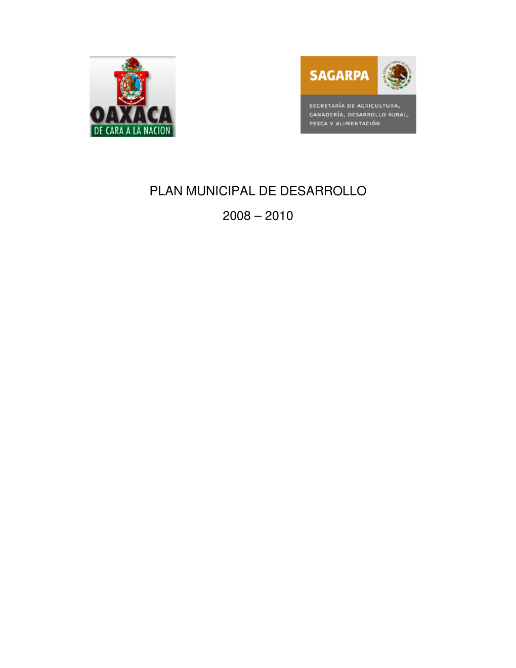 Plan Municipal De Desarrollo 2008 – 2010