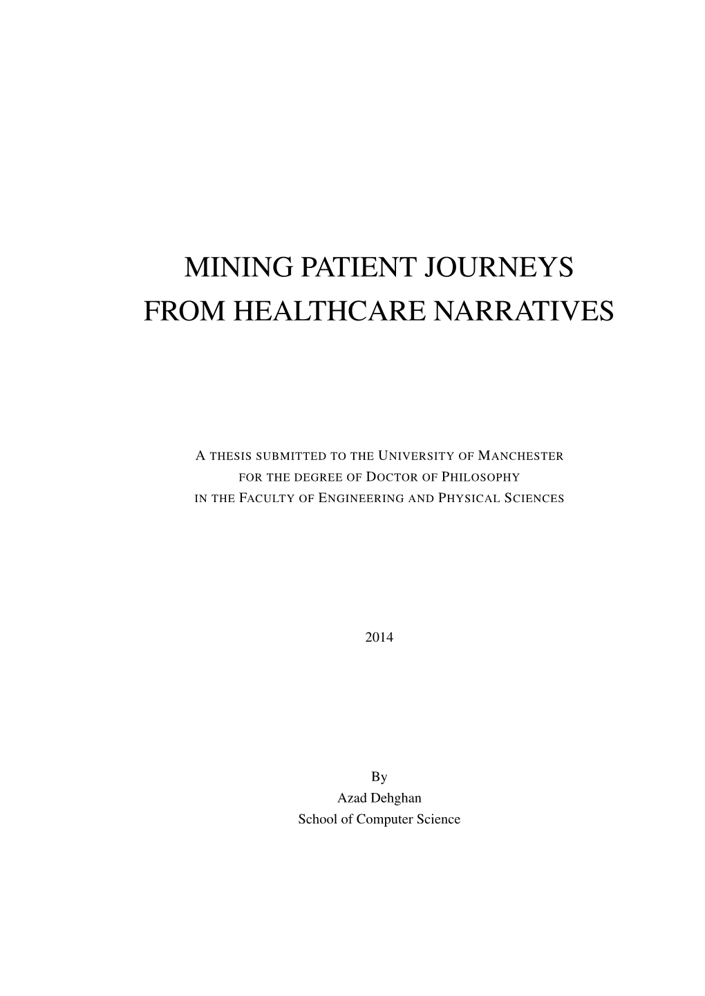 Mining Patient Journeys from Healthcare Narratives