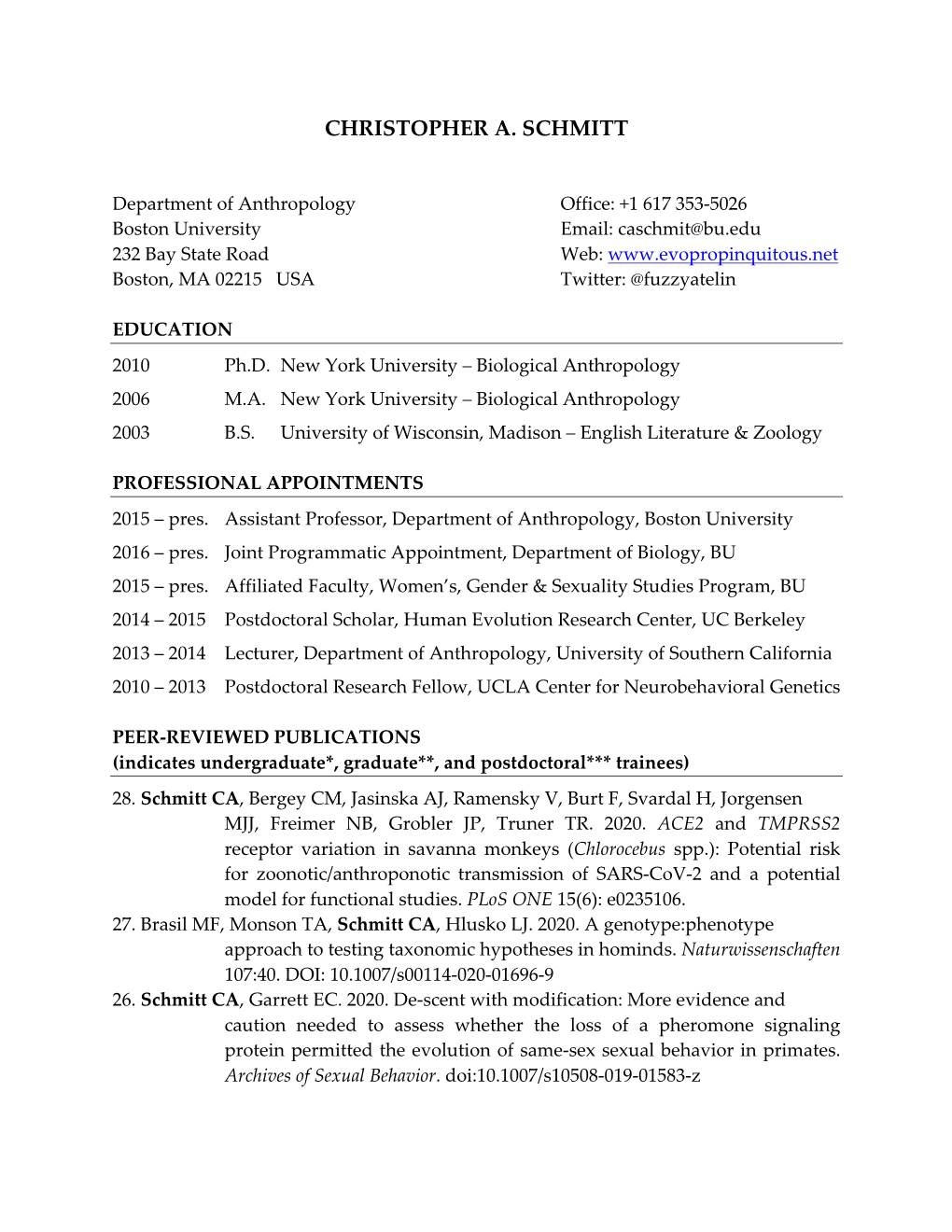 View Professor Schmitt's CV