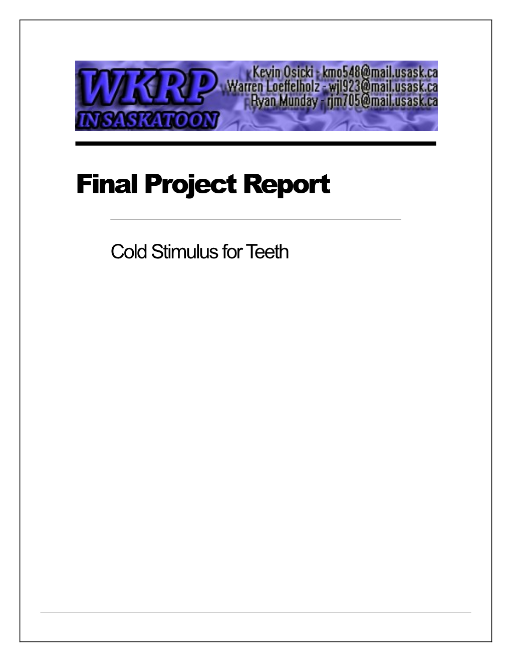 Final Project Report