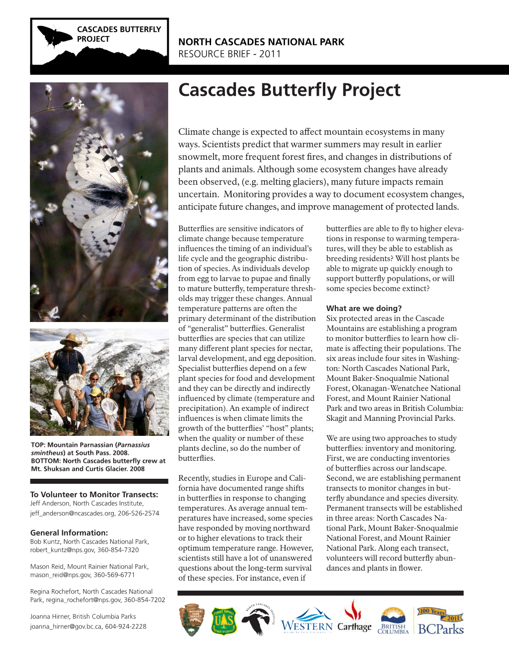 Cascades Butterfly Project North Cascades National Park Resource Brief - 2011