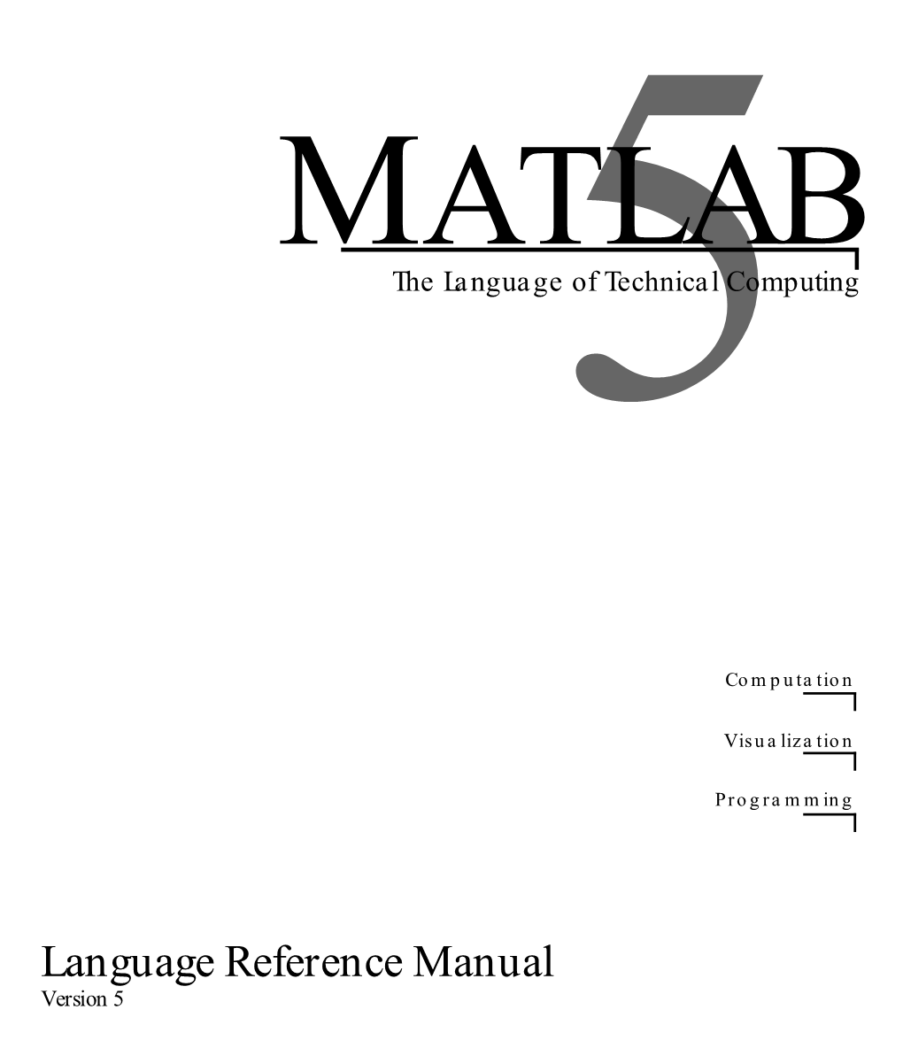 Language Reference Manual