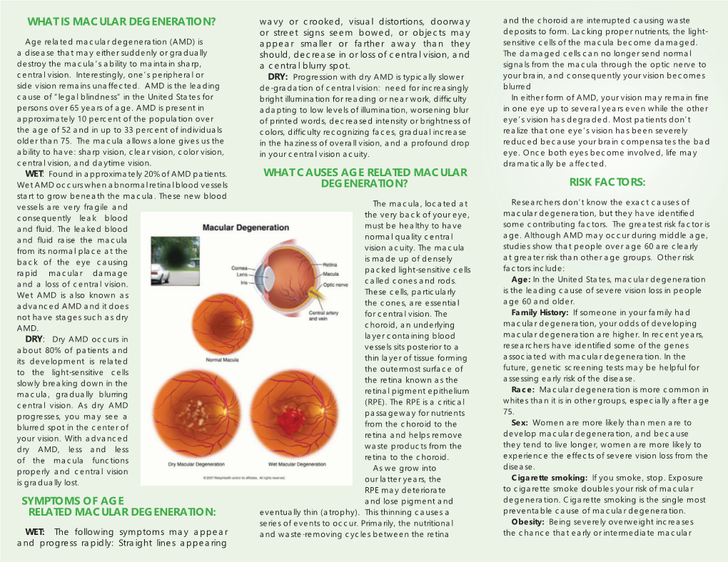 Symptoms of Age Related Macular Degeneration