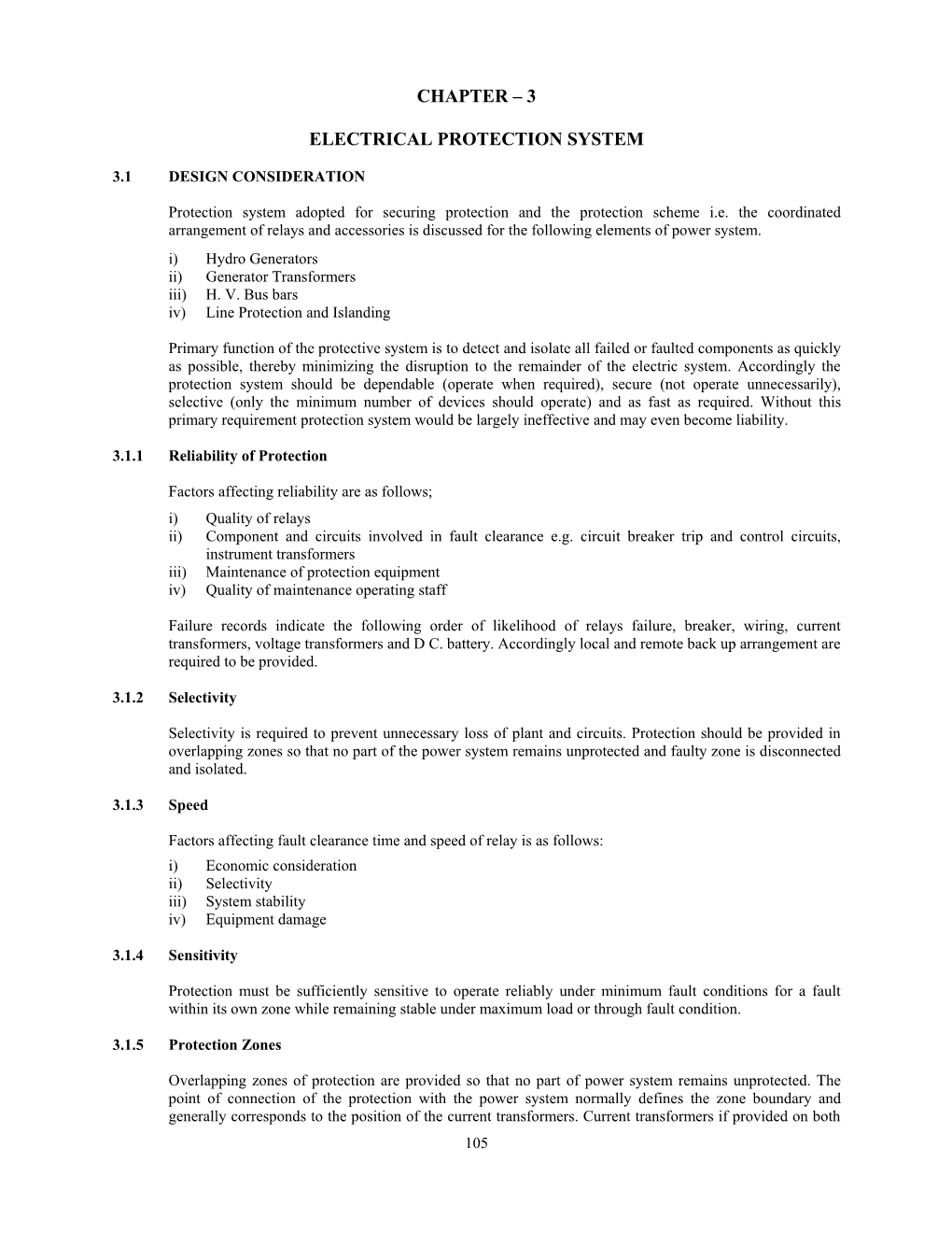 Chapter – 3 Electrical Protection System