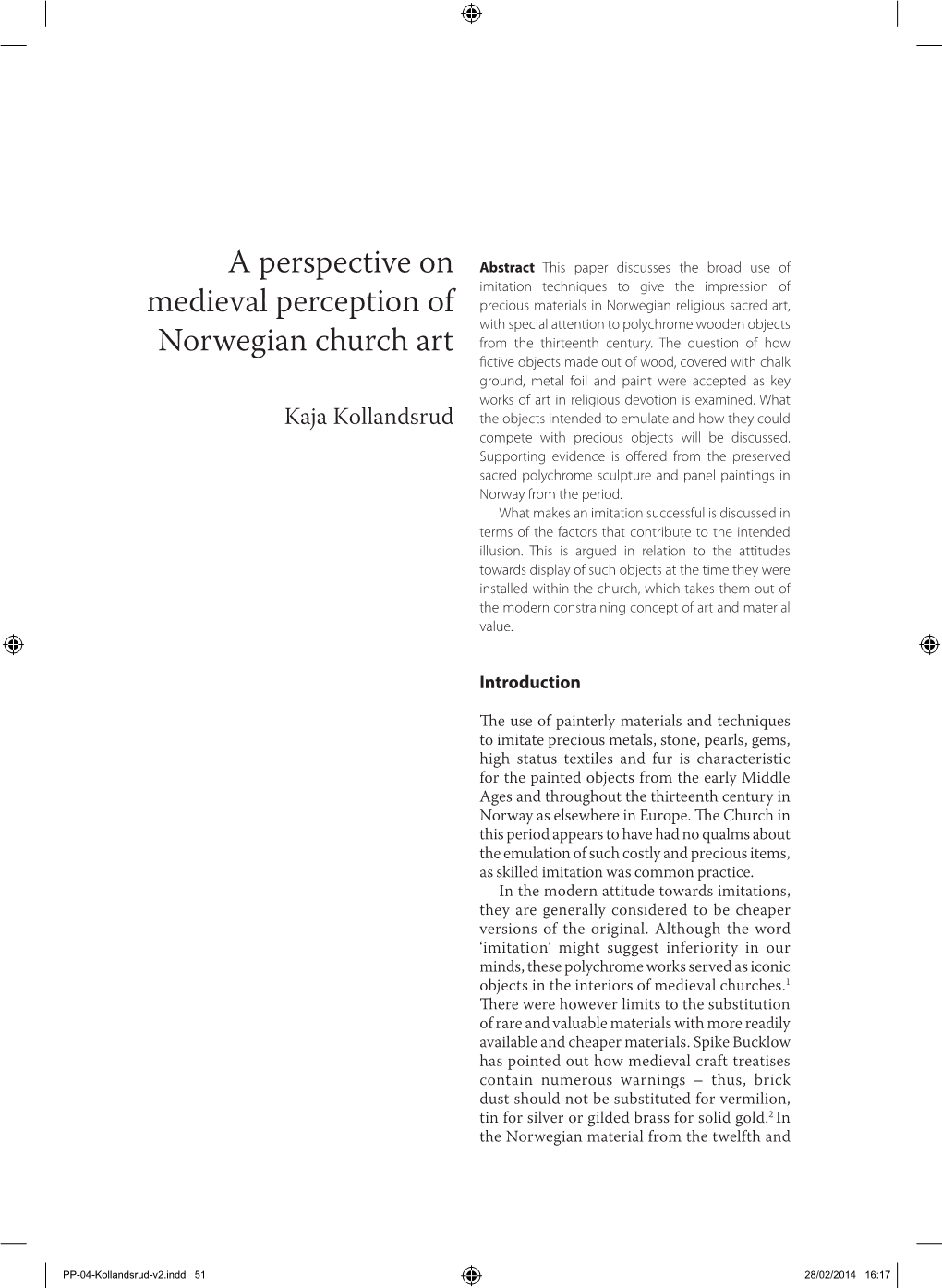 A Perspective on Medieval Perception of Norwegian Church Art 53