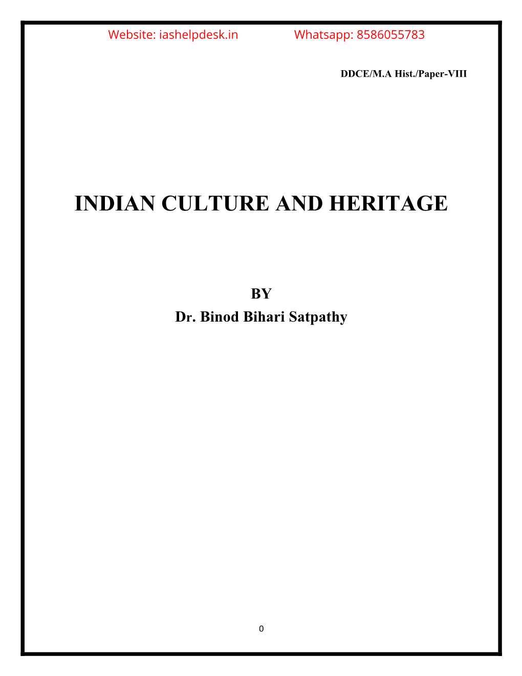 Indian Culture and Heritage