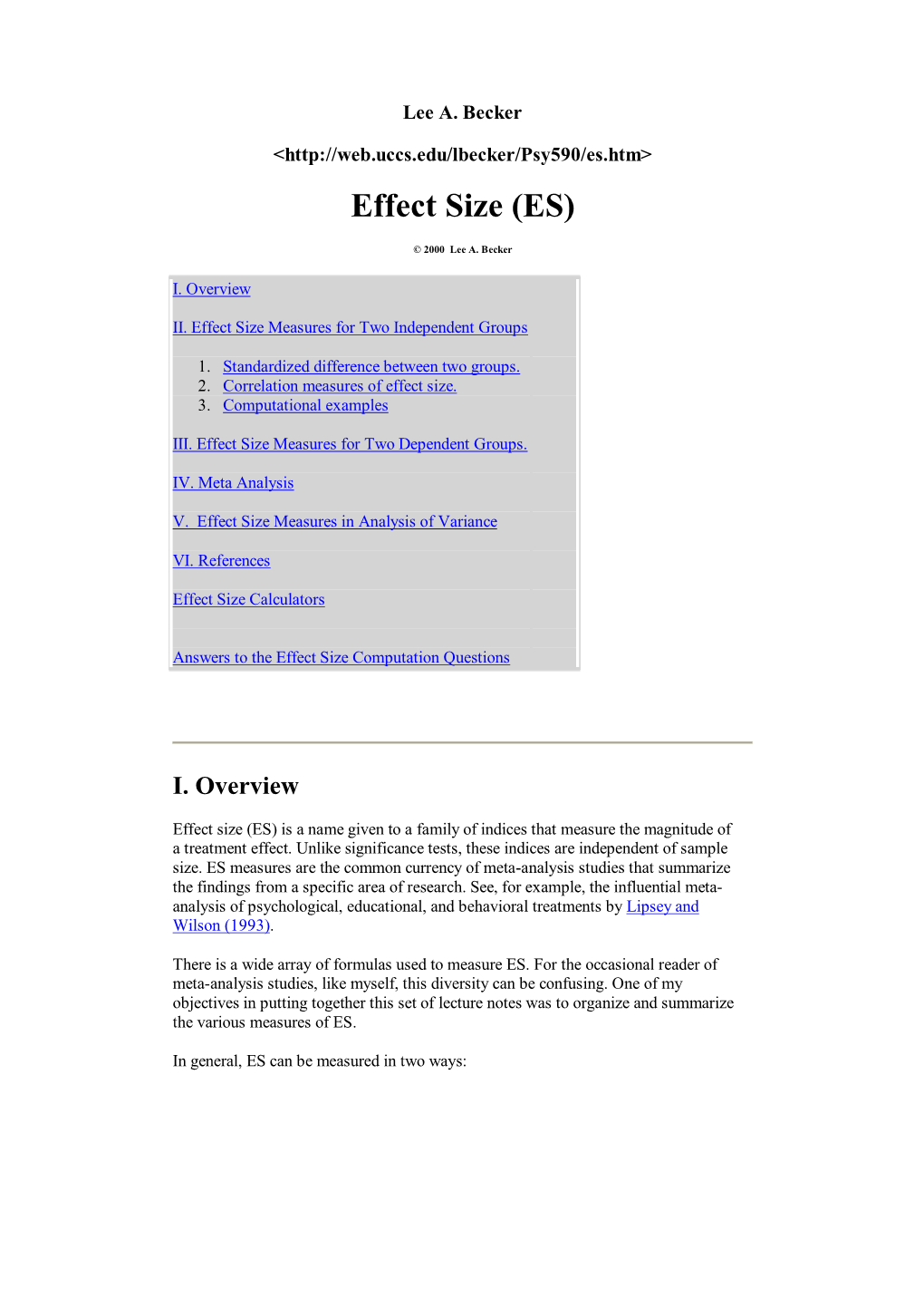 Effect Size (ES)