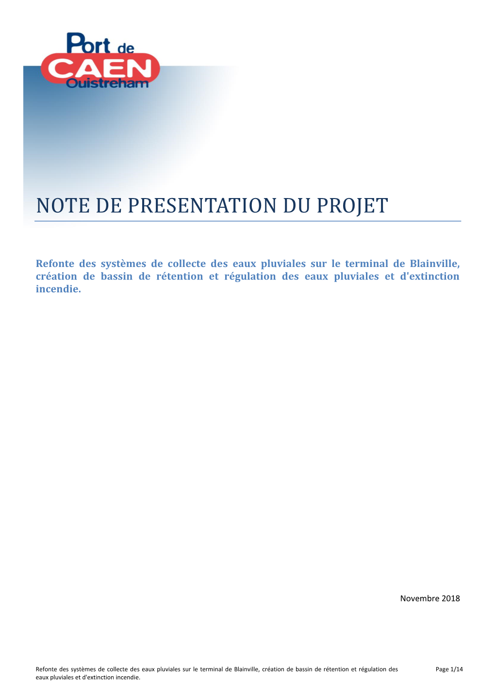 Note De Presentation Du Projet
