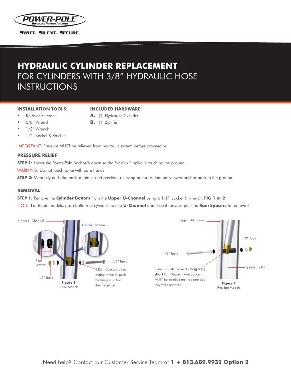 Hydraulic Cylinder Replacement for Cylinders with 3/8” Hydraulic Hose Instructions