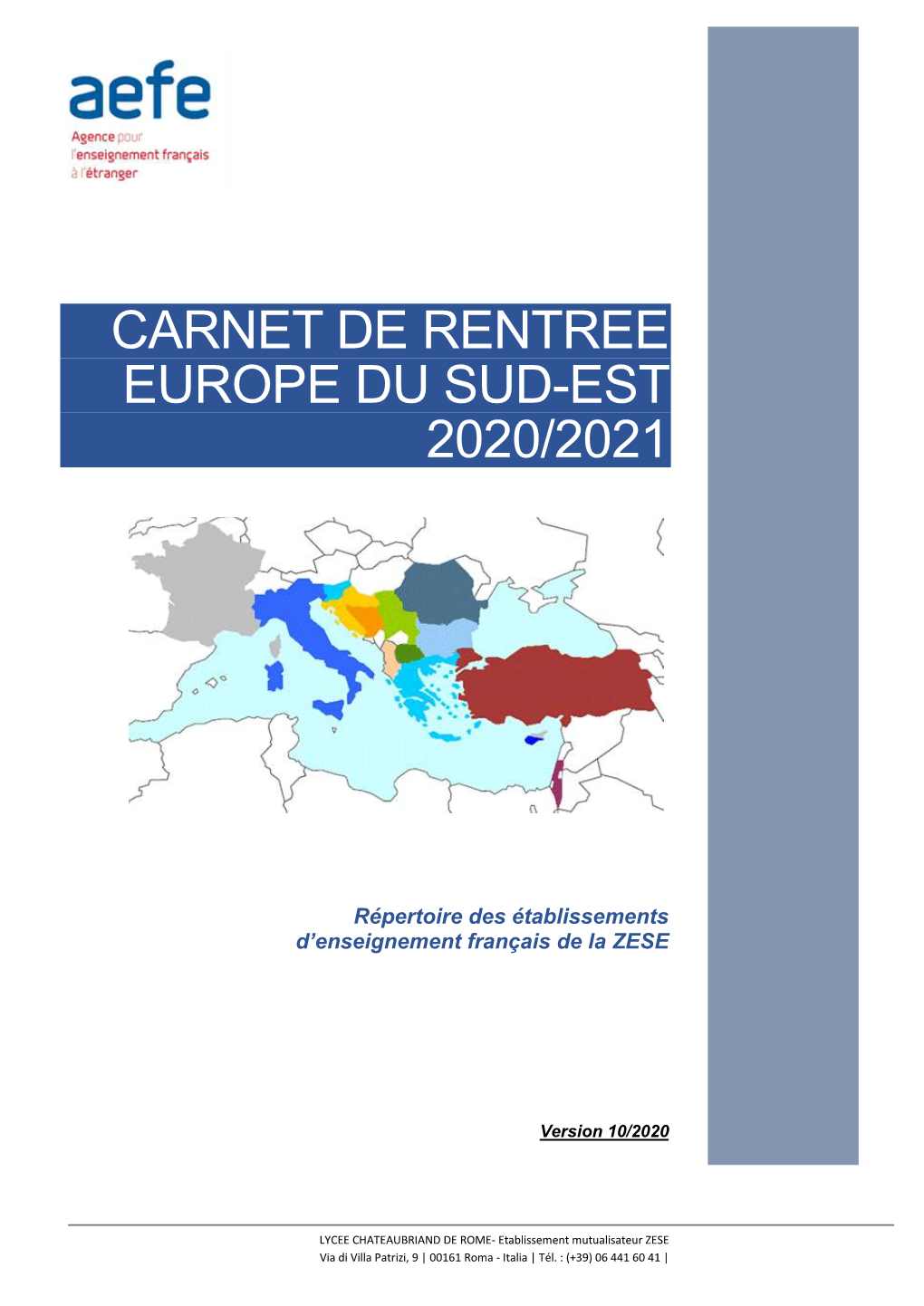 Carnet De Rentree Europe Du Sud-Est 2017/2018